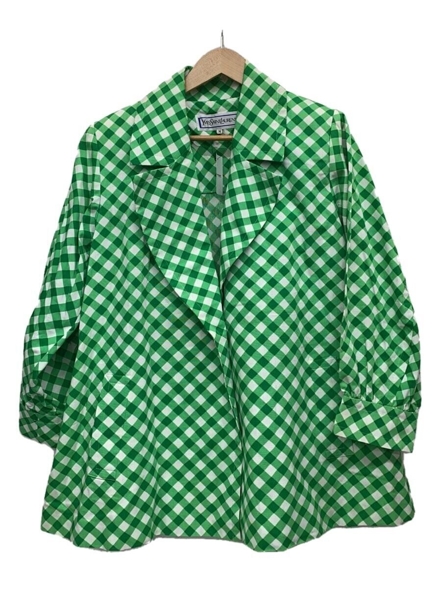 Giacca YVES SAINT LAURENT M GRN HS020 373 cotone verde dal Giappone_006