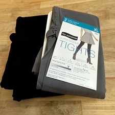 NIP No Nonsense Super Opaque Black XXL Grey XL Tights Control Top 2 Pair