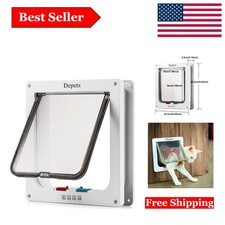 Cat Door with 4 Modes - 9.9" x 9.2" Weatherproof Design for Indoor/Outdoor Use