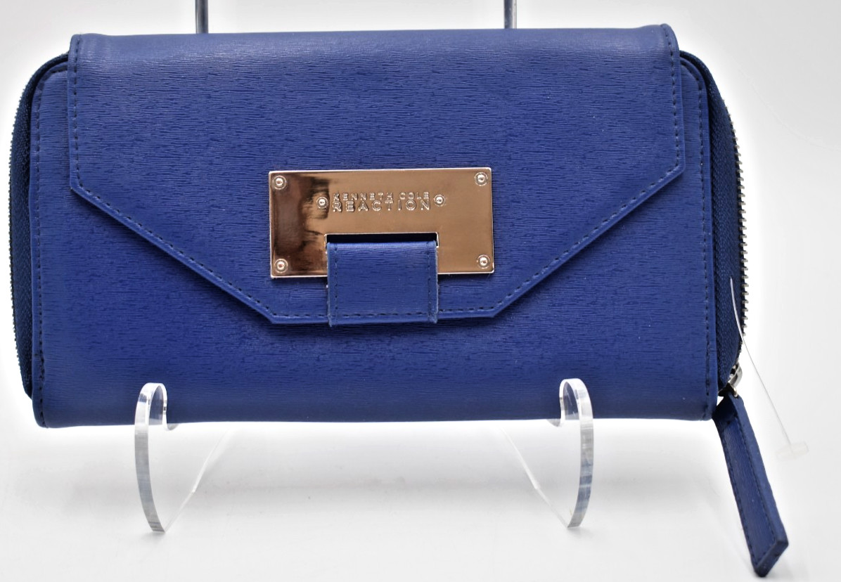 Kenneth Cole Reaction Women's Blue Wallet Clutch Snap Closure New Without Tags
