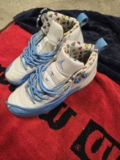 Nike Shoes Youth 5Y/W6.5 Air Jordan 12 University Blue UNC Emoji GS Sneakers