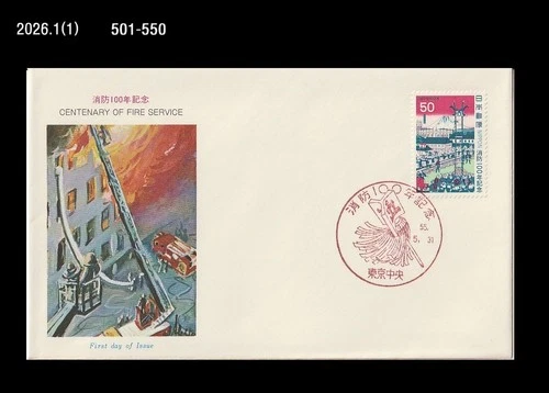 Fire Fighting Centenary,Fire Fighter,History,Japan 1980 FDC,Cover,Fire engine