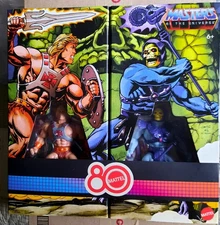 Mattel 80th Anniversary MOTU Masters Universe NEW Retro Punching He-Man Skeletor