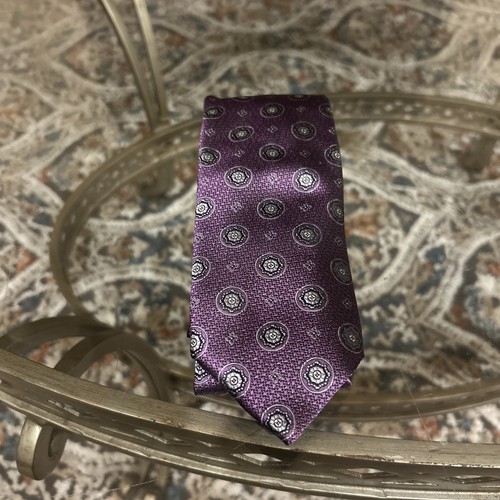 Canali Purple Designer Tie Made in Italy 100% Silk - Picture 5 of 5