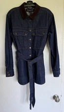 NWT Veronica Beard Mikelas Denim Shacket in Indigo Wash - Size M - Barn Jacket