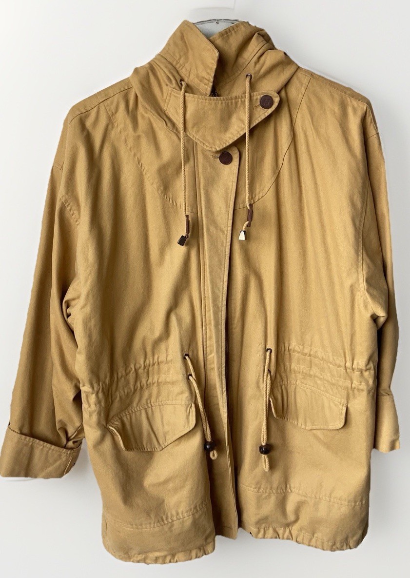 Vintage Express Jacket Womens Medium Anorak Parka Plaid Lined Drawstring 90s