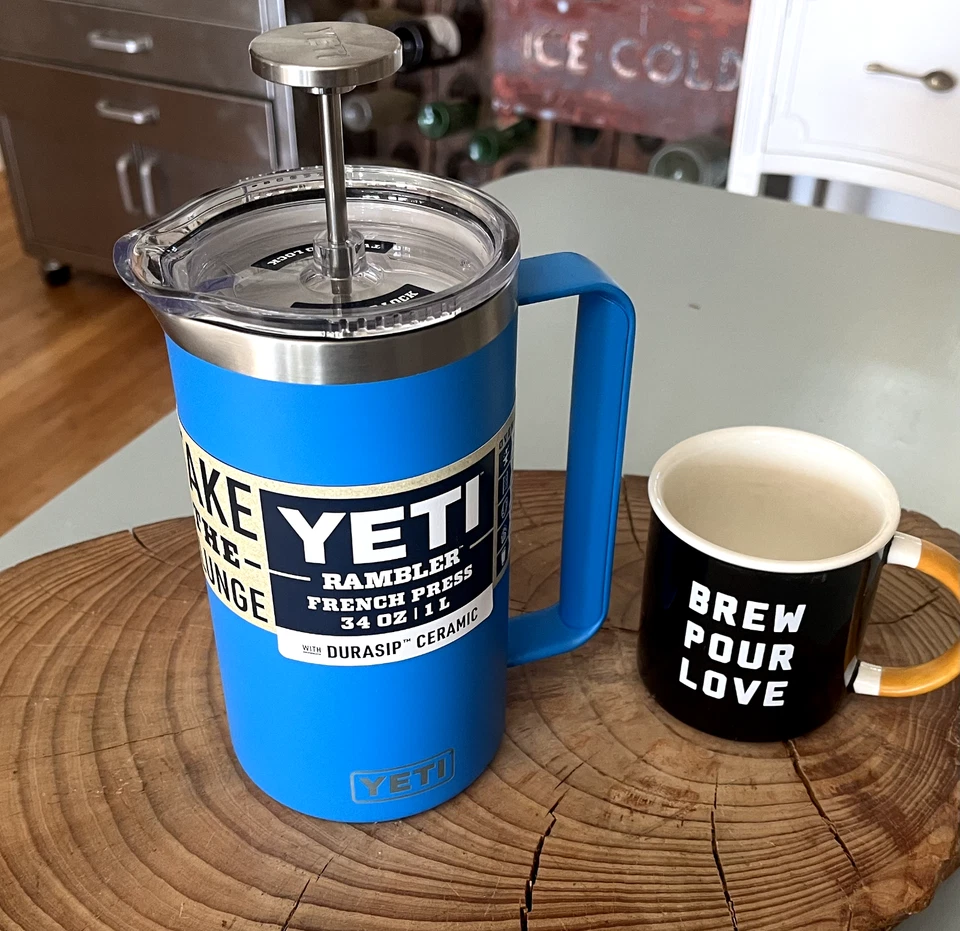 YETI RAMBLER FRENCH PRESS 34 OZ DURASIP CERAMIC (BIG WAVE BLUE) BRAND NEW - Image 2 of 4