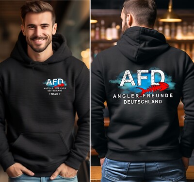 Angler Anglerfreunde AFD Angeln Pullover Sweatshirt Kapuzenpullover Hoodie 176
