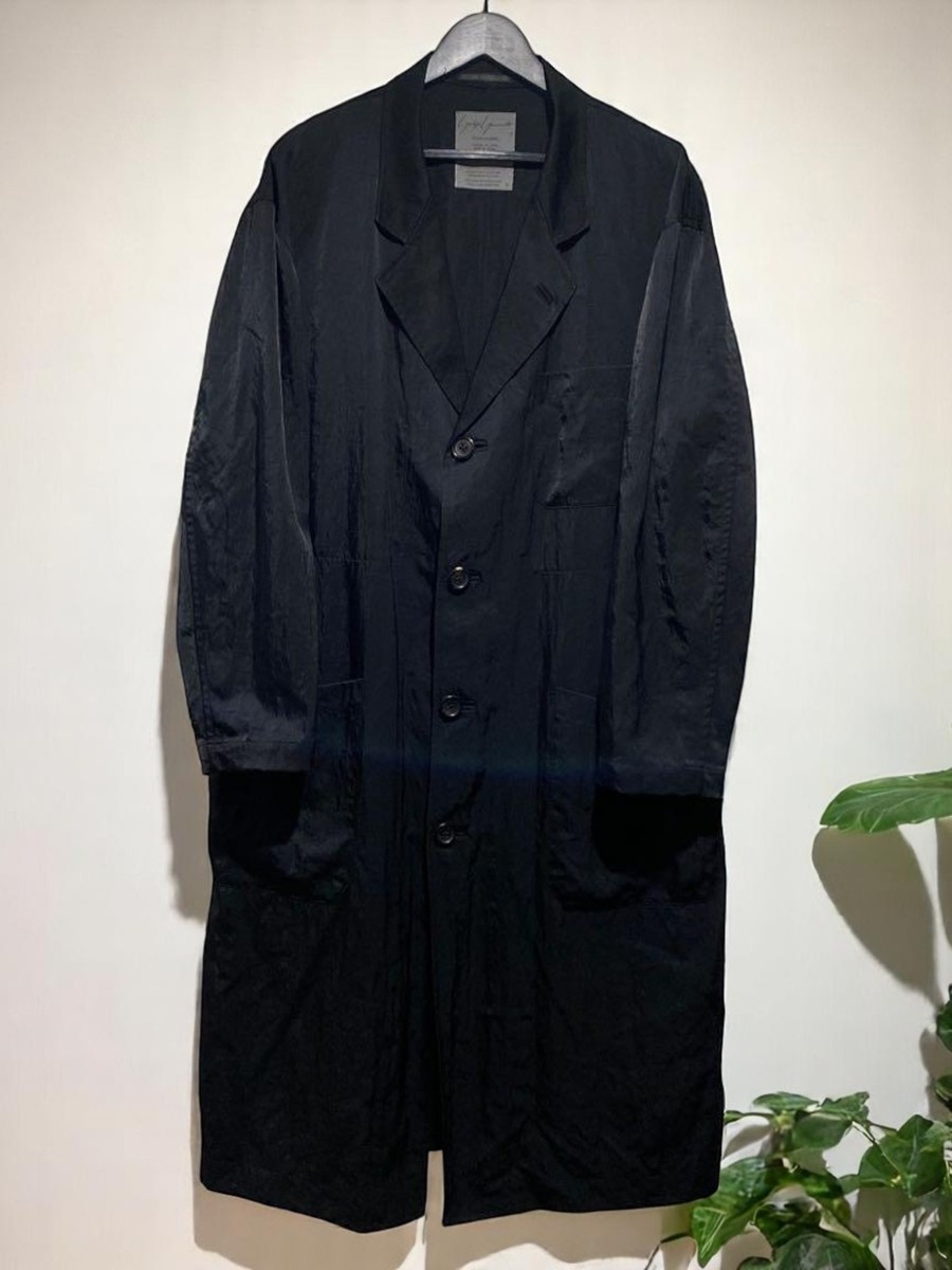 上等な Yohji Size Vintage Black Coat Long Nylon HOMME POUR Yamamoto ジャケット・アウター