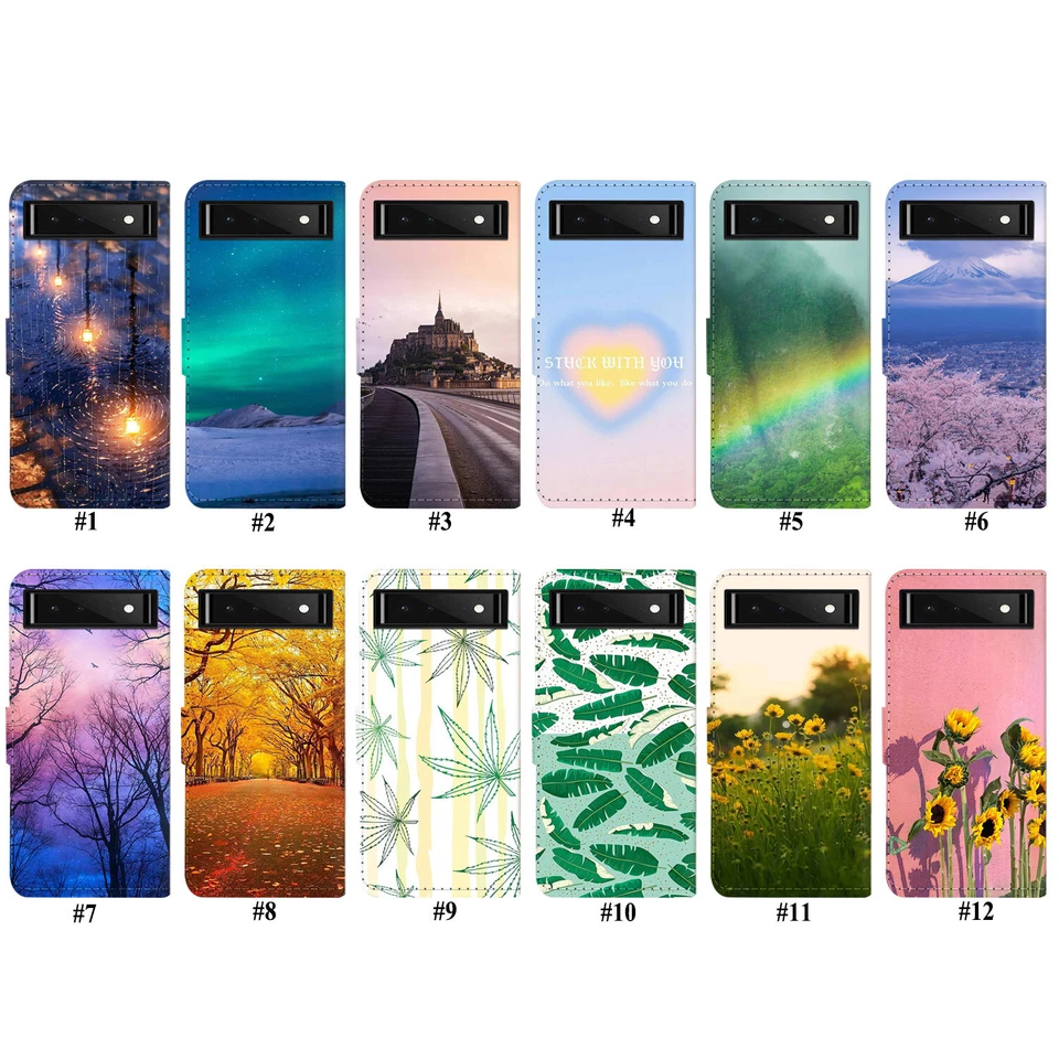 For Google Pixel 9A 7 6 5 4 8 10 Pro XL Magnetic Flip Leather Case Wallet Cover - Image 2 of 4