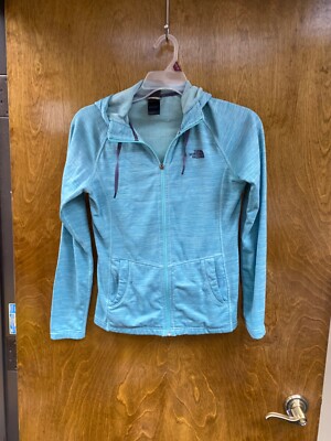 Women''The North Face''green horizontal stripes zip up hoodie jacket.Size Sm. P.O.