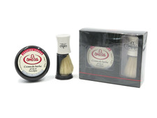 Omega Gift Set: shaving cream  shaving pure bristle brush with holder, Italy