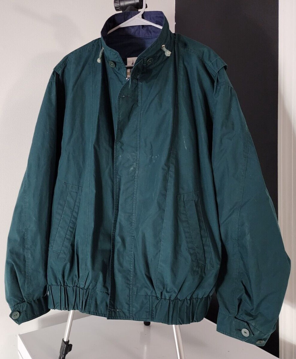 Vintage London Fog Men's Casual Green Full Zip Long Sleeve Vintage London Fog Men's Casual Green Full Zip Long Sleeve
