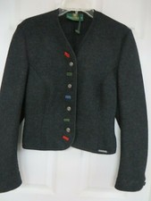 Giesswein Austria Wool Dark Grey Buttons Blazer Jacket Eu40 Us10