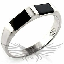 Beautiful Black Onyx 925 Sterling Silver Wedding Ring Band 5 6 7 8 9 30919