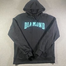 Diamond Supply Fleece Pullover Hoodie Sweatshirt Mens Size Medium Black Y2K