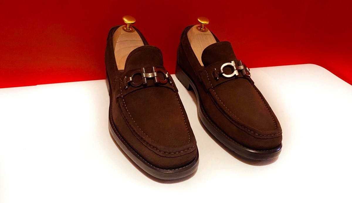 Salvatore Ferragamo Men\'s Dark Brown Suede Loafers Salvatore Ferragamo Men main image 3