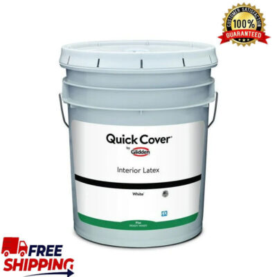 5 Gallon Washable Paint Flat Quick Cover Interior Latex Walls Ceilings Garden