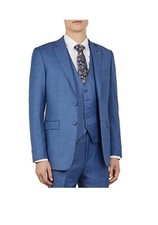 NWT Ted Baker Men's Debonair KernalJ Sharkskin Jacket Light Blue 38R $629 BB468