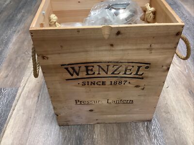 WENZEL Nickel Plated Pressure Lantern Model #823018 NOS In Original Wooden Crate
