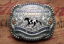 Gist Sterling Silver Overlay APHA Res World Champion Western Trophy Belt Buckle