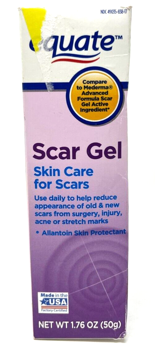 Equate Scar Gel Skin Care For Scars Allantoin Sealed 1.76 oz Exp 12/