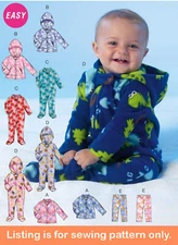 SEWING PATTERN Sew Baby Boy Girl Clothes Clothing Hoodie Jacket Coat Pants 9215