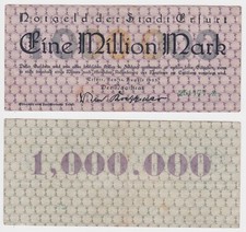 1 Million Mark Banknote Inflation Stadt Erfurt 14.08.1923 (156857)