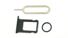 Nano "Jet Black" Sim Card Tray Holder+Pin+Ring Replacement for iPhone 7 4.7" 
