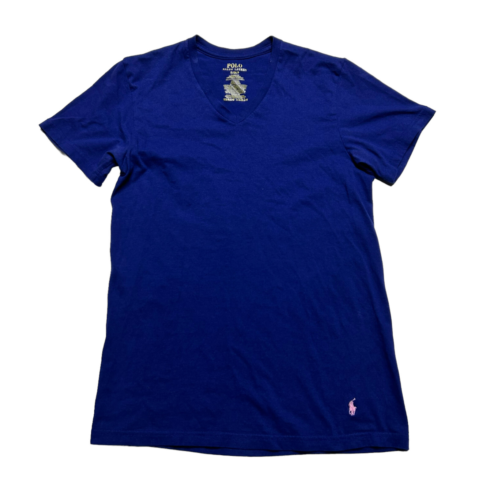 Polo Ralph Lauren camicia uomo piccola vestibilità classica blu navy rosa pony manica corta