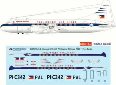 Convair CV-340 Philippine Airlines (1960) (1/144, 1/200, 1/72)