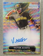 2022 Bowman Sterling MLB #PA-VA Victor Acosta /125 Prospect Wave Refractor Auto