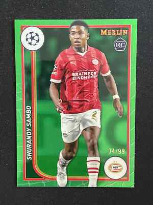 Shurandy Sambo 2023-24 Topps Chrome Merlin UEFA Green Refractor 04/99 RC #98