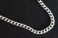 R.B 925 SILVER CUBAN CURB LINK CHAIN NECKLACE 17" LONG X 5MM 29.9 GRAM A STUNNER