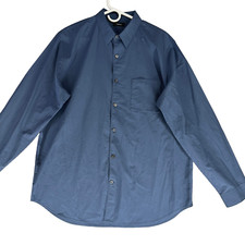 Theory Classic Fit Men's Size XL Solid Blue Long Sleeve Casual Shirt