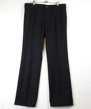 VTG Wrangler Polyester Pants Men's 38 X 32 Black 82BK YKK Zipper Stretch Comfy