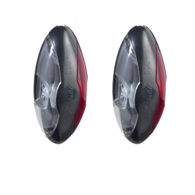 2 x RUBBOLITE 12/24 V WEISS ROT VORNE HINTEN LED ENDE UMRISS MARKIERUNGSLEUCHTEN LAMPEN