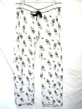 P.J. Salvage Size XL White Queen Bee Bumble Bee Print Soft Cotton Pajama Bottoms