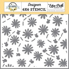 Crafts EP Plastic Stencil 6X6 Bee Happy The Buzz Flowers Buzzing Bees