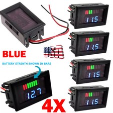 4x Blue 12V-60V Car Marine LED Digital Voltmeter Voltage Meter Battery Gauge NEW