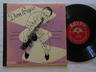 JAZZ BOP SAXOPHONE FROM 1952: DON BYAS- Self Titled 10'' LP, Goldblatt Cover  EX