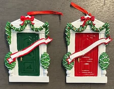 Home Sweet Home Red or Green Front Door Personalizable Ornament
