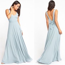NWT Show Me Your Mumu Jenn Maxi Dress Silver Sage Crisp Size XXS