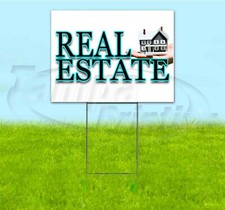 REAL ESTATE 18x24 Yard Sign WITH STAKE Corrugated Bandit USA BUSINESS REALTY