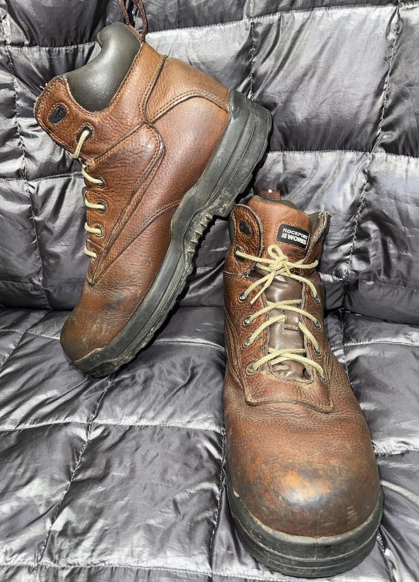 Rockport‎ Waterproof Leather Upper Ankle Boots Brown Lace Up Work Hiking Sz 8.5M Mens Rockport XCS Ubwe Goretex Brown Leather | Mercari main image 3