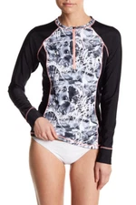  Gerry Women's L Starfish UV Paddle Board Rash Guard Long Sleeve Shirt Top 