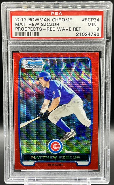 2012 BC Prospects Matt Szczur #/25 PSA 9 *Top Pop 1* Cubs Red Wave Refractor RC