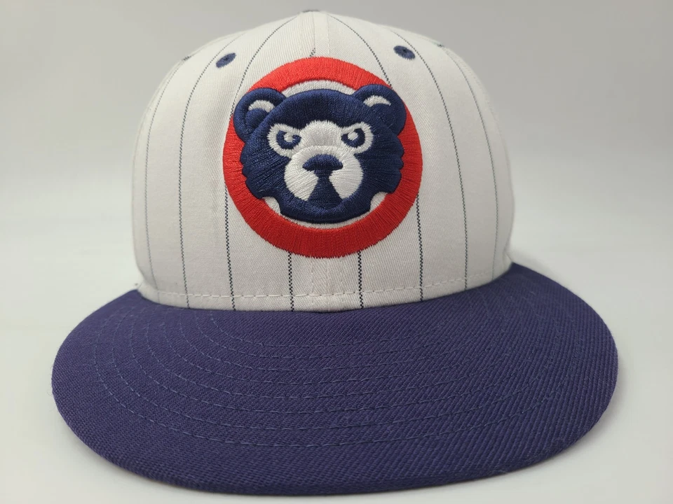 Chicago Cubs Pinstripes New Era 59Fifty Cooperstown Fitted 7 1/8 Hat Cap Men MLB - Image 2 of 4