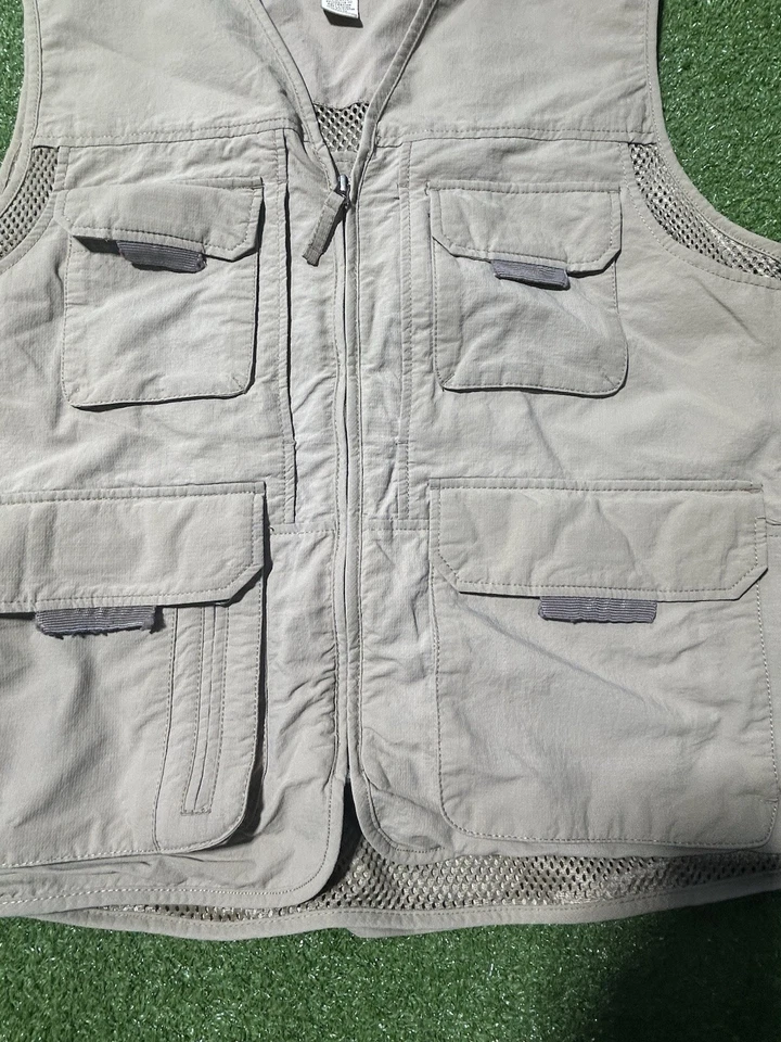 Vintage Eddie Bauer Fishing Hunting Vest Men's Medium Zip Outdoor Utility Cargo - Image 2 of 4