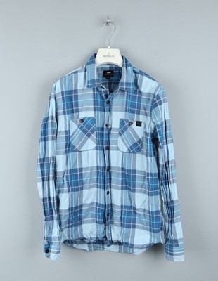 EDWIN Mens Long Sleeve Cotton Check Labour Shirt Size S